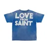 Mäns T-shirts SS Saint Michael Love from Saint Letter Print Men Women 1 1Retro Wash Old High Quality Casual Streetwear T-shirt Tees 230525