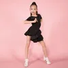 Scen Wear Latin Dancing Dress for Girls Ballroom Practice Black Salsa Dance Dresses Costume Outfit Tap JL1790