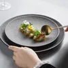 Tallrikar europeisk keramisk platta enkel handgjorda lättnad matsal skrivbord biff maträtt modern hem frukt sallad kök bordsartiklar