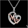 Pendant Necklaces Fashion Mom Necklace Heartshaped Diamond Hollow Aromatherapy Floating Locket Link Chain For Women Jewelry Per Drop Dhotk