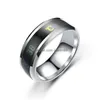 Band Rings Stainless Steel Temperature Ring Mood Emotion Couple Fashion Jewelry For Women Men Drop Delivery Dhktk