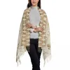 Sjaals pastel gouden fleur de lis sjaal wikkel vrouwen lange winter herfst warme kwil sjaal shawl uisex fleur-de-lely lily bloem