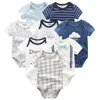 Rompers 8Piecelots born Baby Girls Cotton Short Sleeve Suits Clothing Boys Cartoon kids Jumpsuits 230525