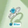 Platinringe T Designer-Ring gerader Arm V-Gesicht Kuhkopf für Damenschmuck Diamantring blauer Moissanit Luxusschmuck Verlobungsring Femme Bague Goldring M04B