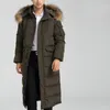 Abrigos de plumón para hombre, prendas de vestir exteriores con capucha sólidas a la moda, chaqueta cálida gruesa de invierno para hombre, abrigos largos holgados informales S-4XL