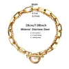 Bracelets porte-bonheur MinaMaMa acier inoxydable multicouche trombone chaîne Bracelet pour femme carré OT fermoir Hip Hop bascule bijoux