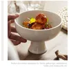 Dinnerware Sets 2 Pieces Fruit Holder Nut Trays Kitchen Bowl Ceramic High Dessert Bowls Table Decor