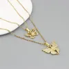 Pendant Necklaces 1 PC Stainless Steel Insect Link Cable Chain Women Necklace Gold Color Butterfly With Lobster Claw Clasp Extender 47cm