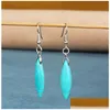 Dangle Lustre Femmes Navette Goutte Tibétain Sier Turquoise Boucles D'oreilles Gstqe103 Mode Cadeau Style National Femmes Diy Boucle D'oreille Deliv Dhxos