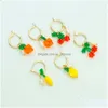 Dangle Lustre De Mode À La Main Perlé Cerise Orange Citron Fruit Boucles D'oreilles Pour Femmes Filles Femme Déclaration Livraison De Bijoux Dhjhc