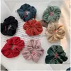 Pony Tails Holder 8 Color Women Girls Solid Winter Thick Corduroy Elastic Ring Hair Ties Accessories Ponytail Hairband Rubber Band S Dhtks