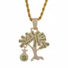 Pendant Necklaces Hip Hop Gold Sier Color Cubic Zircon Us Dollar Money Tree Necklace For Men Iced Out Bling Jewelry Gifts Drop Deliv Dhdpc