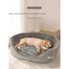 Кошачьи кровати мебель собака питомник для всех сезонов прохладный кровать для собак питомника Большая собака золотые волосы съемные и моют