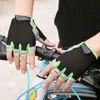 Cykelhandskar Silikon Antislip Antisweat Men Kvinnor Half Finger Breattable Antishock Sportscykelcykel Glove D40 230525