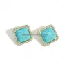 Stud bleu couleur résine pierres boucle d'oreille femmes brillant cristal géométrique carré boucles d'oreilles bijoux à la mode livraison directe Dhyog