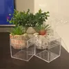 Opakowanie prezentów 12PCS Clear Acryl Square Cube Cube Box Treat Pudełka pojemnik na wesele