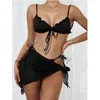 Omens Swimsuit Bikini ملابس السباحة نساء السباحة أزياء السباحة ارتداء ثلاث قطع ضمادة ضمادة مثير للسباحة بدلات الاستحمام