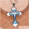 Подвесные ожерелья оптовые модные орнамент христианский капля -масло ожерелье с перекрестками