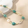 Link Bracelets 1PC Shell Ocean Jewelry Braided White & Blue Star Fish Cross Bracelet SummervFashion For Women Gifts 6cm Dia.