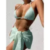 23SS Summer Beach Sunshine Kadın Mayo Mayo Tasarımcısı Üçlü Lüks Bikini Dikiş Seksi Üç Parçalı Mayo İki Parçalı Bikinis