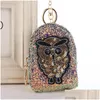 Porte-clés Longes 6 Styles Hibou Porte-clés Paillettes Brillantes Mini Porte-Monnaie Porte-clés Tendance Fille Femmes Sac Pendentif Accessoires Holde Dhubp