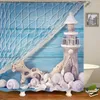 Cortinas de ducha novedad Ocean Beach Starfish Lampstand Seashell cortina baño moda Chic baño decoración del hogar regalos