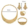 Necklace Earrings Set Amazing African Bridal Gold Color Ring Wedding Crystal Women Fashion Jewellery