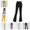 2024 LU GROOVE Fitness Gym Women Elastic Wide Leg Flare Pants Lulus Lemon Leggings High midje tunna sommarflare byxor 6k6j