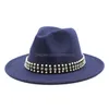 Chapeaux À Large Bord Hiver Femmes Jazz Caps Boucle De Ceinture Parti Formelle Fedora Panama Trilby Cowboy Blanc Rouge Feutre Drop Delivery Mode Acce Dhxyc