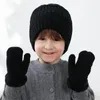 Berretti Cappello invernale per bambini Guanti Set Cappellini per bambini per ragazze e ragazzi con calda fodera in pile