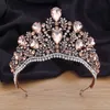 Diğer Moda Aksesuarları Kalite Pageant Crown Headdress Kraliyet Kraliçe Büyük Su Damla Kristal Tiaras Diadem Gelin Düğün Saç Takı Gelin Accesso J230525