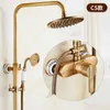 Badezimmer Duschsets Zgrk Antique Regendusche Wasserhähne mit Handwandmedellschubtuschmixer für Bad Bad Niederschlag Dusch Set G230525