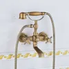 バスルームシャワーセットヨーロッパスタイルすべての銅シャワー蛇口浴槽シャワースーツダブルハンドルコールドホットミックスウォーターシャワー蛇口電話蛇口G230525