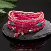 Bracelets porte-bonheur 8 pièces/lot perles bohèmes pour femmes à la main Boho Cube multicouche Bracelet perlé Bracelet Bracelets bijoux