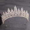 Andere mode -accessoires Luxe prachtige kristalbladen bruiloft kroon koninklijke koningin tiaras hoofdbanden voor meisjes prom bruids kronen bruid diadeem haar jood j230525