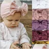 Accessoires pour cheveux Bébé Bandeau Jacquard Noeud Turban Nylon Toddler Girls Head Wrap Solid Wide Headwear 18 Couleurs Dw6381 Drop Deli Dhlin