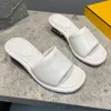 2023 mode dames mode slippers sandalen zomer geborduurde canvas ontwerper dia sloegplatforms schuifschoenen voor vrouw dames wit zwart met doos -105