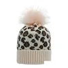 Beanie/Skull Caps Winter Knitted Hat For Women Girls Warm Pom Wool Cap Ladies Leopard Skl Hats Fashion Cuff Beanie Fuzzy Outdoor Dro Dhcj9