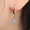 Hoop Earrings Fashion Cubic Zircon Class Star Pendant Good Quality Small For Women Party Jewelery 2023