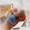 Titulaire De Queues De Poney Filles Mignonnes Pompon Cheveux Cravates Double Pom Bande Élastique Accessoires En Caoutchouc Gomme Corde Chouchous Queue De Cheval Drop Delivery Dhz17