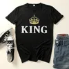Корона мужская футболка дизайнер дизайнер бренд лето мод король королева припечаток для печати пары любителей с коротким рукавом o ece shop fort fore man toe tops
