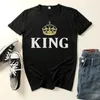 Herren T-Shirts Crown Herren T-Shirt Designer Marke Sommermode King Queen Print Paar Liebhaber Kurzarm O-Ausschnitt Lose T-Shirt Frau Mann T-Shirt Tops Kleidung