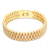 Novo designer de moda Men Diamond 18K Real Bracelet Gold Micro Pave Pavong Cenário de duas linhas Bracelete de três linhas para homens