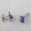 Cuff Links mais recente moda azul cristal aranha de alta qualidade camisa francesa cufflinks jóias masculinas presentes g220525