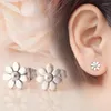 Boucles d'oreilles CAOSHI Sweet Girl's Flower avec un design simple Accessoires mignons pour les femmes Délicat Femme Quotidien Wearable Jewelry