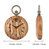 Pocket Watches Classic Number Dial Zebrawood Quartz Watch for Women Retro Capless Clock Pendant Man Gift Orologio Da Taschino