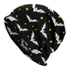 Basker vinter varma läskiga fladdermöss bonnet homme slouchy beanie hatt mode halloween goth ockult häxa utomhus skidskallar mössa mössa