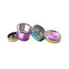 Rainbow Tobacco Grinder 50mm 4 Layer Metal Löstagbar ört Rökning Hand Mullers Spice Crushers Shredder Hand Mekaniker Konkav