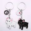 Nouveau dessin animé bouledogue français chien porte-clés mignon poupée porte-clés pour femme/hommes/enfants créatif Couple Ins sac pendentif voiture porte-clés