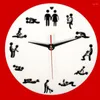 Relojes de pared Creative Home Clock Mute Modern Acrylic Fashion Boudoir Fun